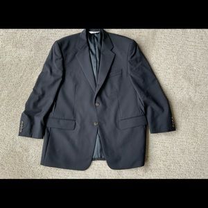 Versini Dark Black 100% Wool Blazer Size 43 R